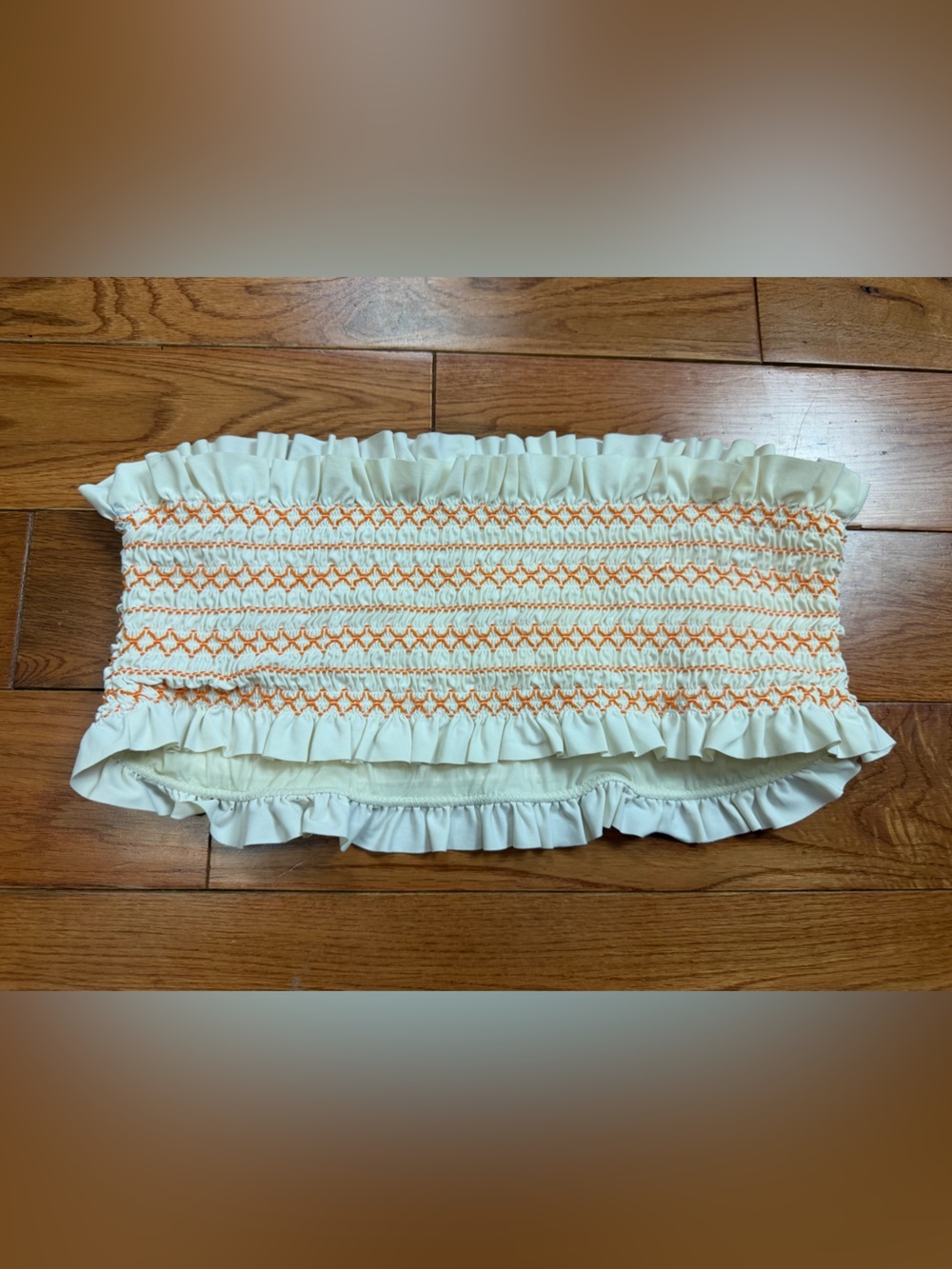 Tory Burch Costa Smocked Bandeau Bikini Top - Picture 2 of 6